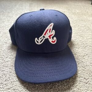 Navy blue Atlanta braves New Era fitted hat